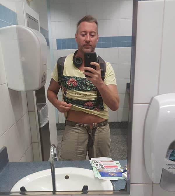 Jeff with Pants turned inside out